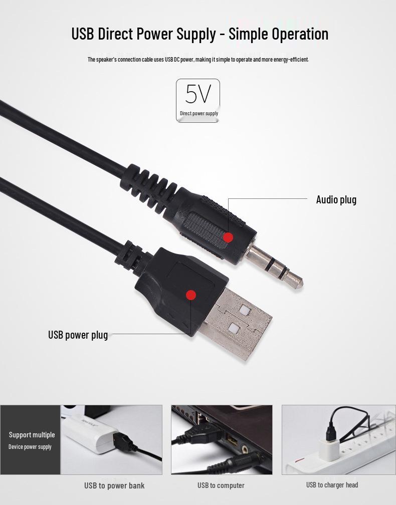 Eco-Friendly Mini USB Speakers: Compact, Portable, Customizable—Perfect for Desktop or Laptop Use