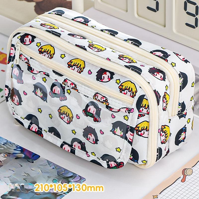 Cute Cartoon Pencil Case Simple Student Stationery Bag School Supplies Holder