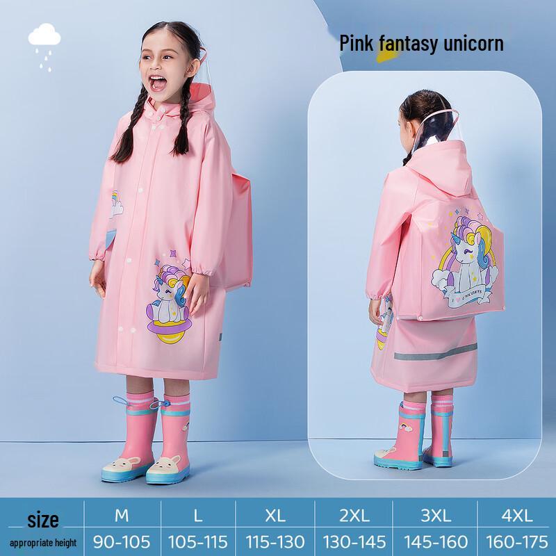 

Cartoon Kids Waterproof EVA Rain Poncho XL