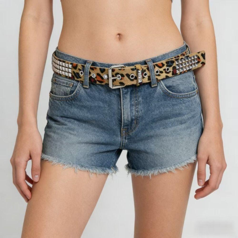 Fur Gothic Waistband Metal Y2K Belt Fashion Punk Rivet Belt  Jeans Accessories
