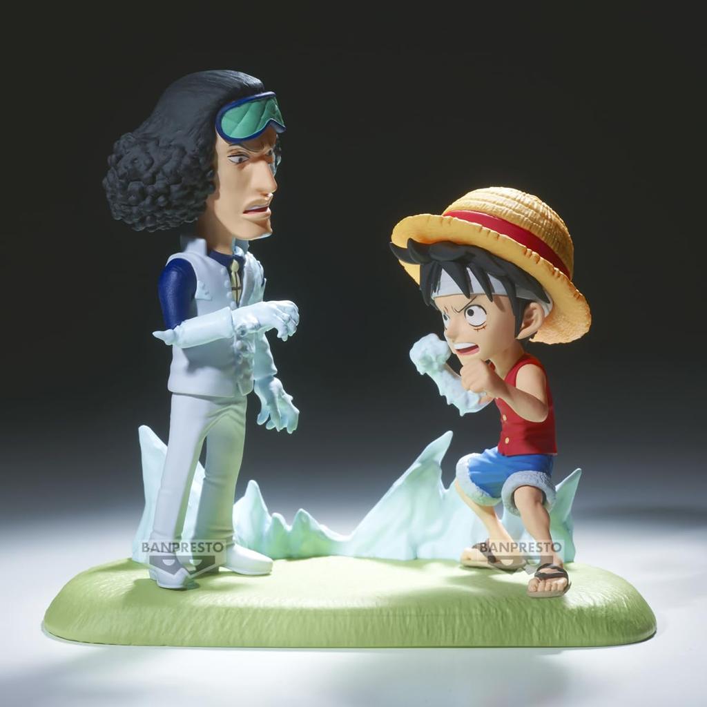 Banpresto One Piece World Collectible Log Story Action Figure: Monkey D. Luffy vs. Kuzan, 9cm, Multicolor, BP28688P, Perfect for Anime Fans