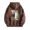 Autumn And Winter Sweater Shoulder Sleeves New York City Print Hooded Fleece Sweater Women'S Top