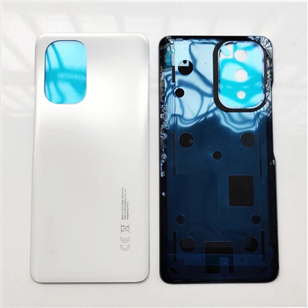 

Высококачественное заднее стекло для Xiaomi Poco F3, задняя крышка, задняя крышка корпуса, крышка батарейного отсека с запасными частями для объектива камеры, замена White no lens