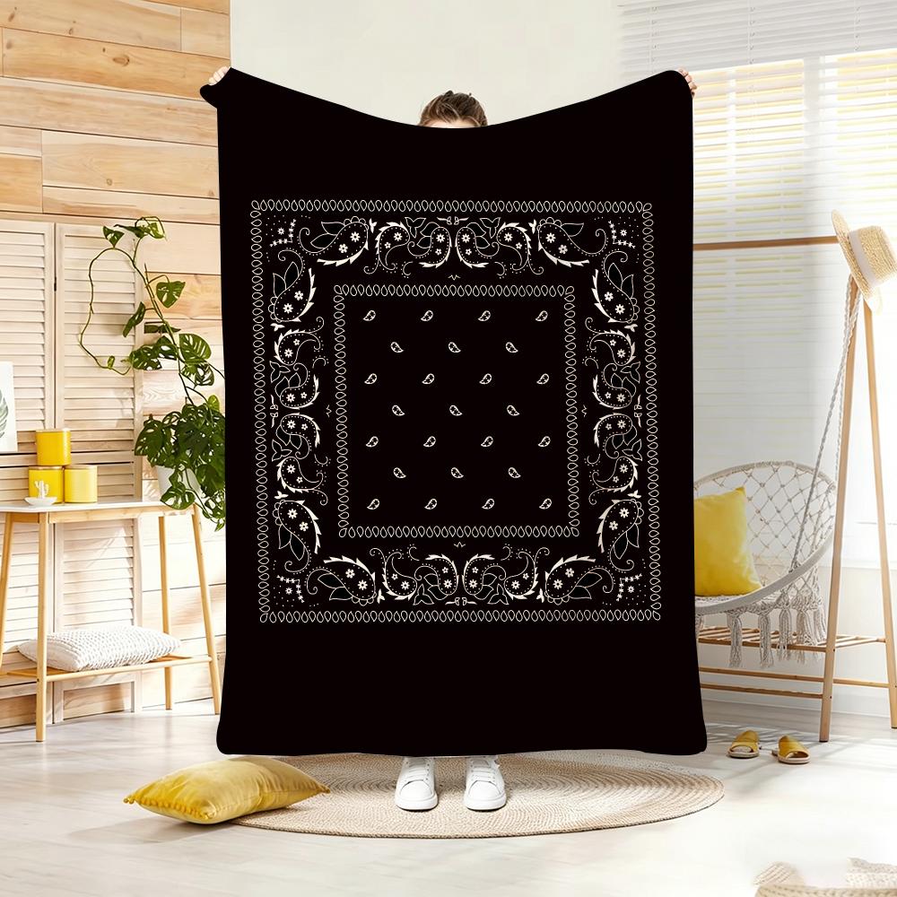 chubby Ppaisley pattern Throw Lightweight g Flannel Blanket Soft Skinfriendly for Summer Cooling