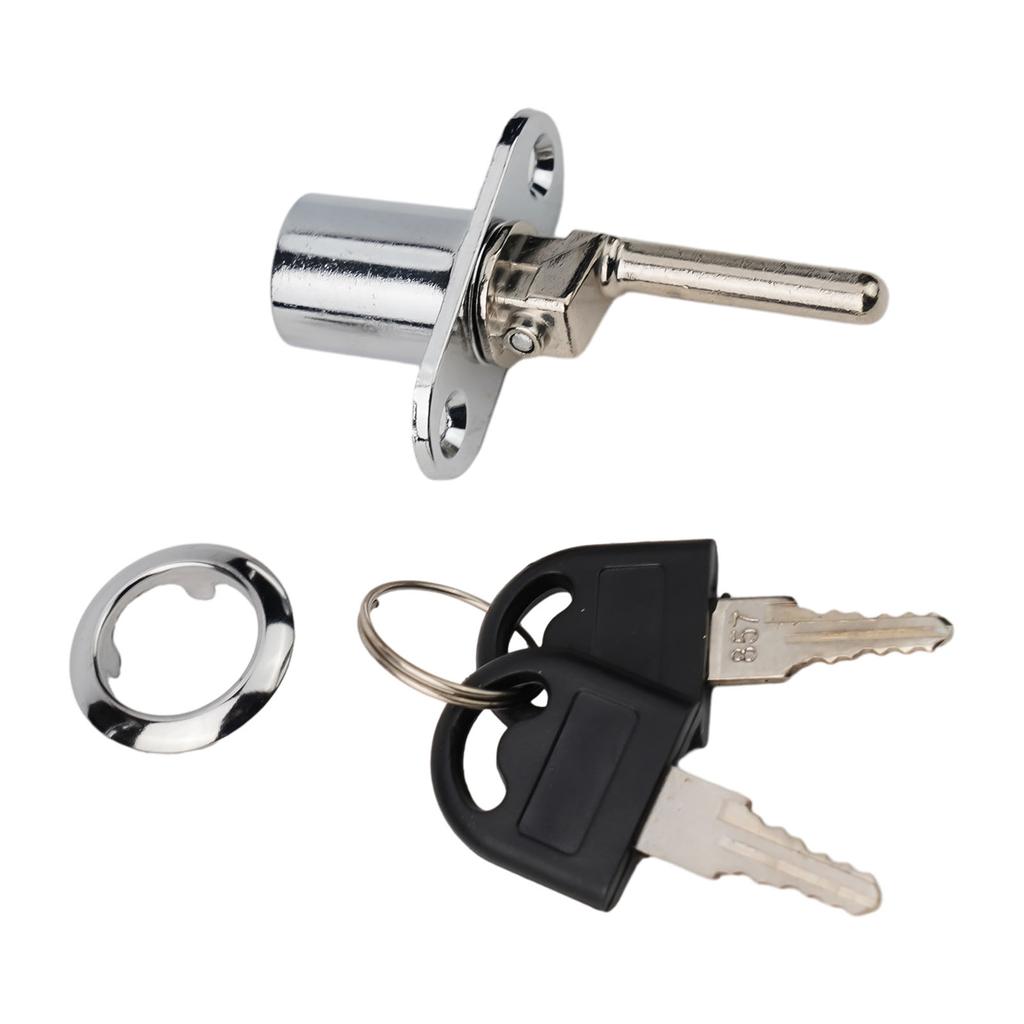 Garage and Cabinet Door Locks with Keys Chrome Plated Zinc Alloy for Secure Locking on Wooden Drawers and Aluminium Doors