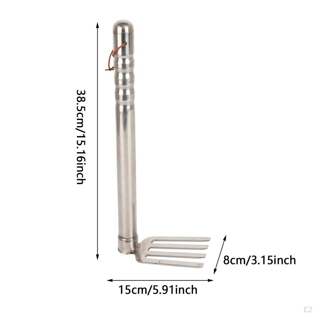 Gardening Hand Tiller Tool Stainless Steel 15.1inch Long Cultivating for Transplanting