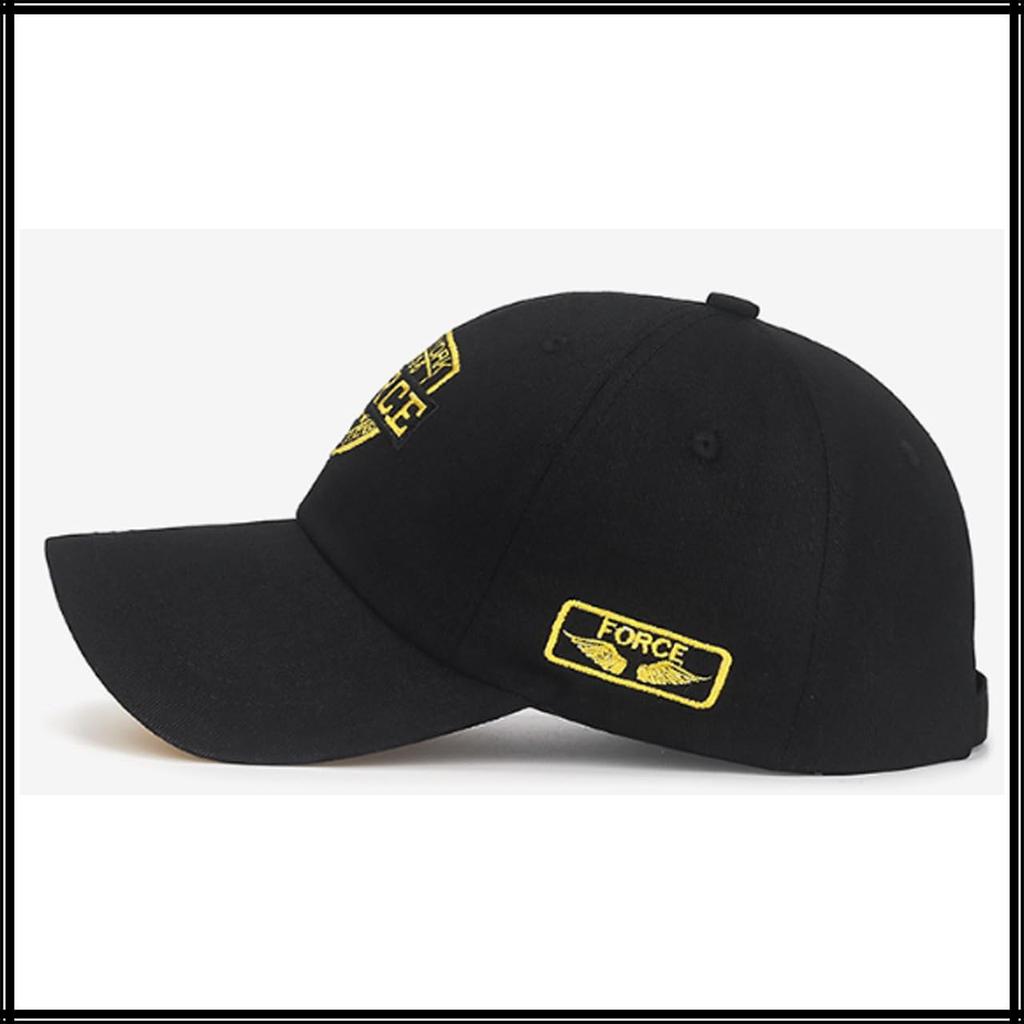Baseball CA773 [White Fang] Hut, Kappe, Emblem, Rock, Schirm, Kappe, Stilvoll, Modisch, Cool, Herren (Schwarz)
