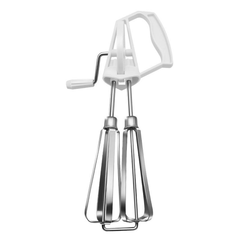 Stainless Steel Handheld Manual Egg Beater With Splash Guard For Home Baking And Cooking