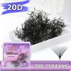 3D-40D Mixed Length Thin Pointy Stem Premade Volume Loose Fan Lash Slim Base Promade Russia Volume Fans Eyelash Extension Loose