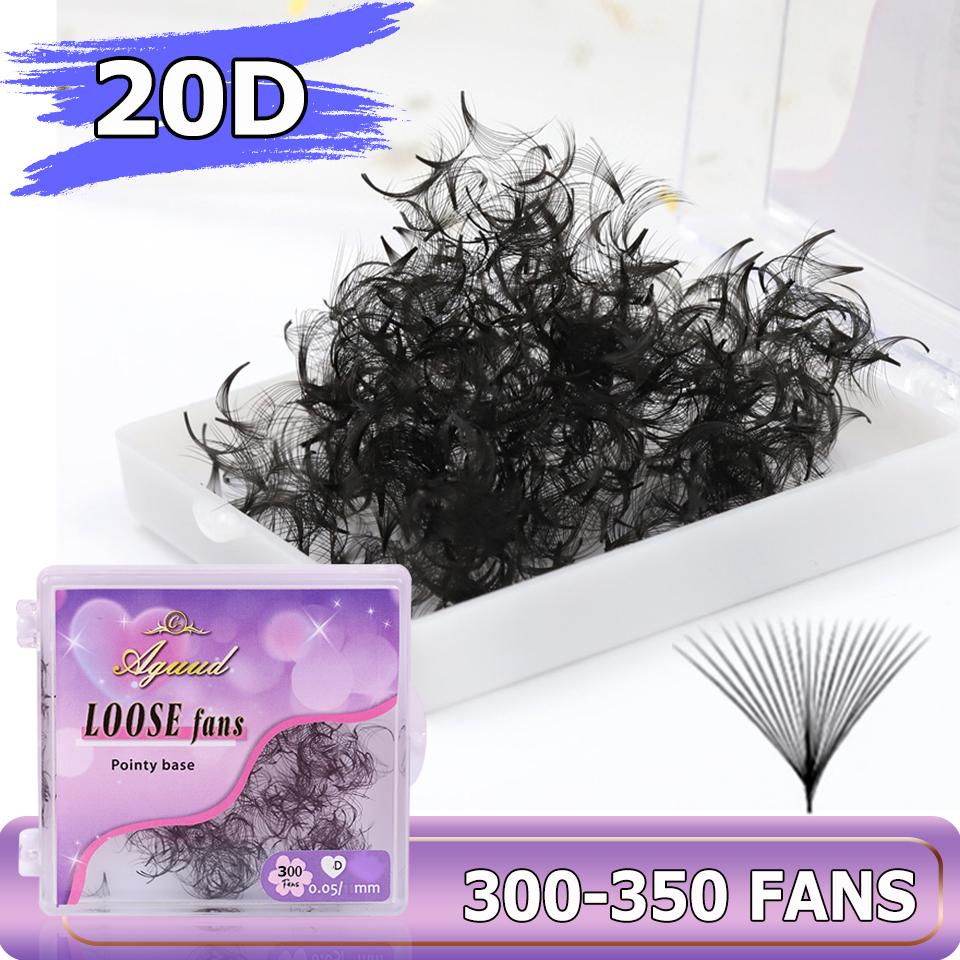 3D-40D Mixed Length Thin Pointy Stem Premade Volume Loose Fan Lash Slim Base Promade Russia Volume Fans Eyelash Extension Loose