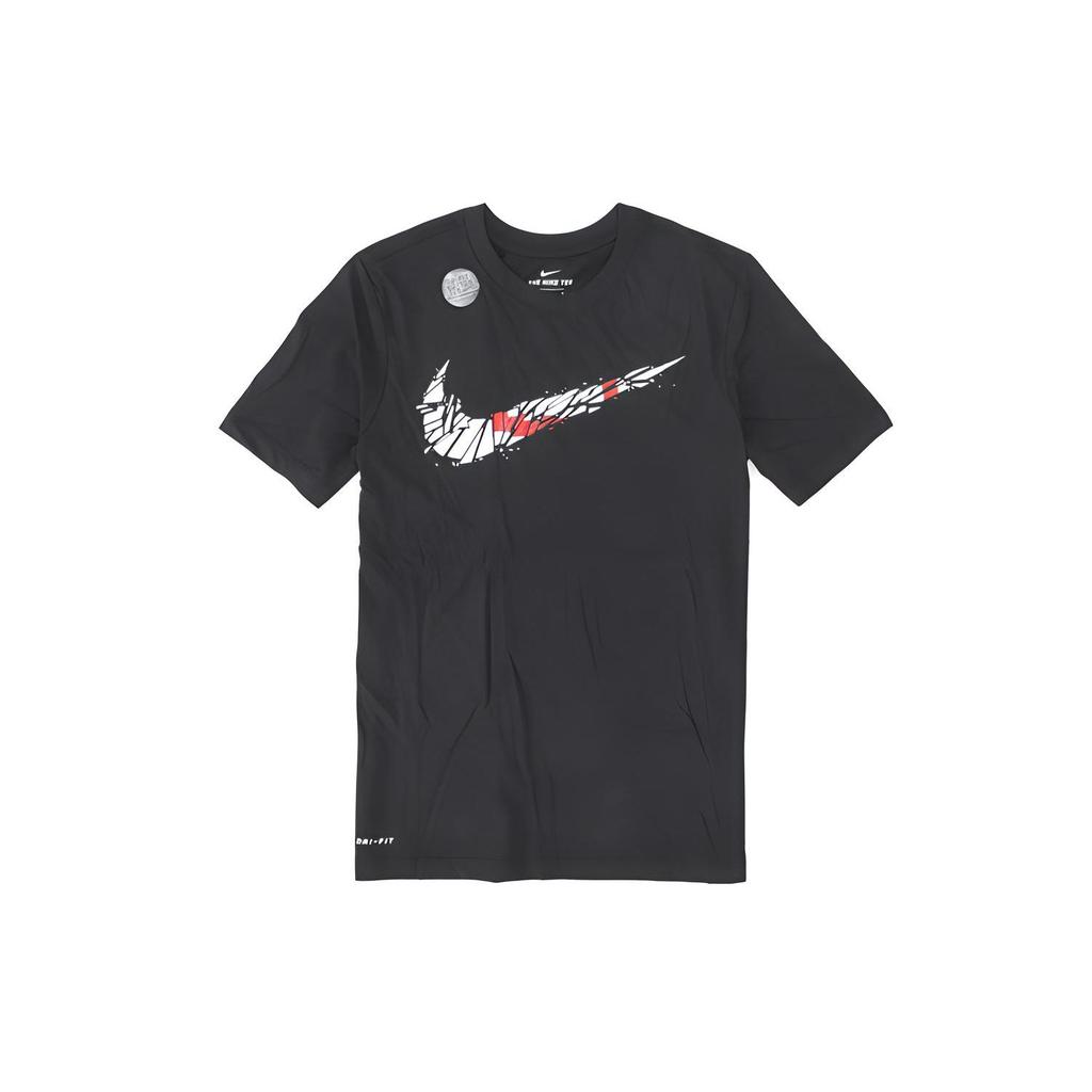 Nike Dri-Fit Big Swoosh Basketball Short Sleeve Tee Men Tops Black BQ3658-010