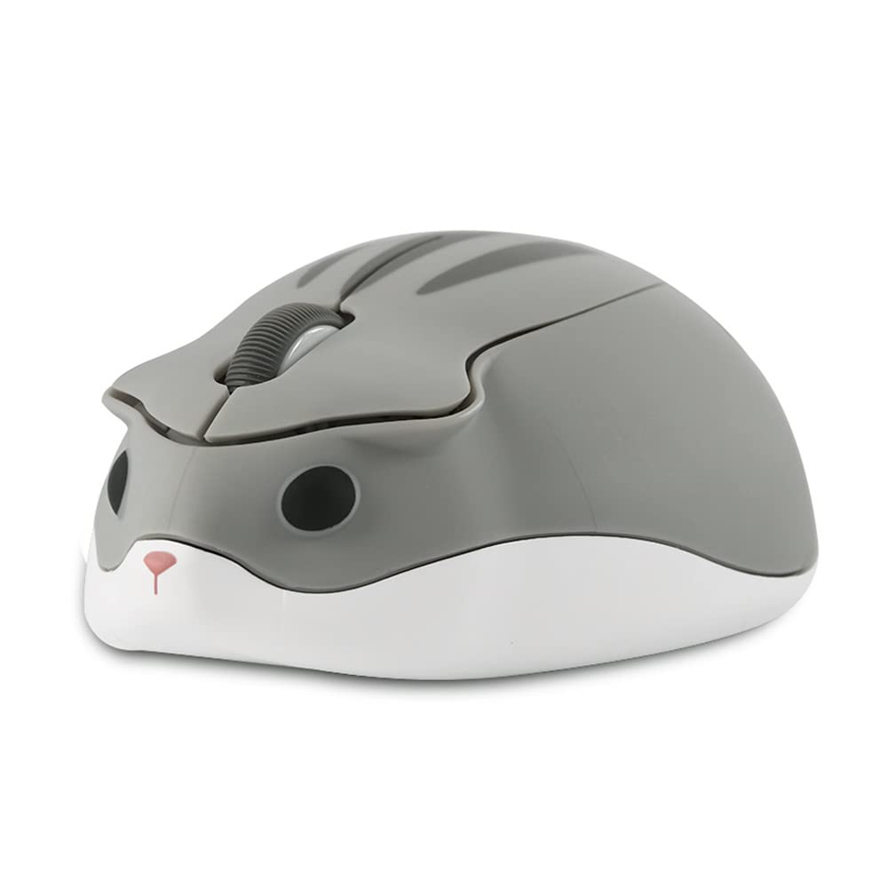 SHEYI Wireless Cute Hamster Shape USB Wireless Medium for Women and Character Compatible with and MacBooks 2.4Ghz Mouse, Mouse, Quiet,