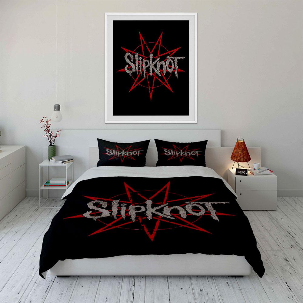 Slipknot Star Logo Bedding Set Bedding Duvet Cover Set Duvet Cover Pillowcases (1 * Duvet Cover 2 * Pillowcases, Without Duvet Insert)