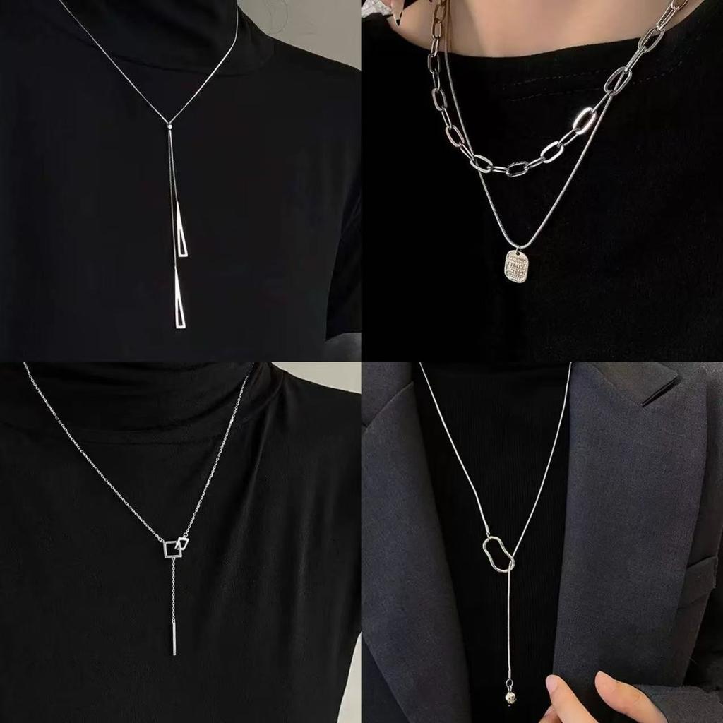 New Autumn and Winter Niche Necklace Versatile Simple Sweater Chain Men and Women Trendy Cool Wind Fringed Accessories