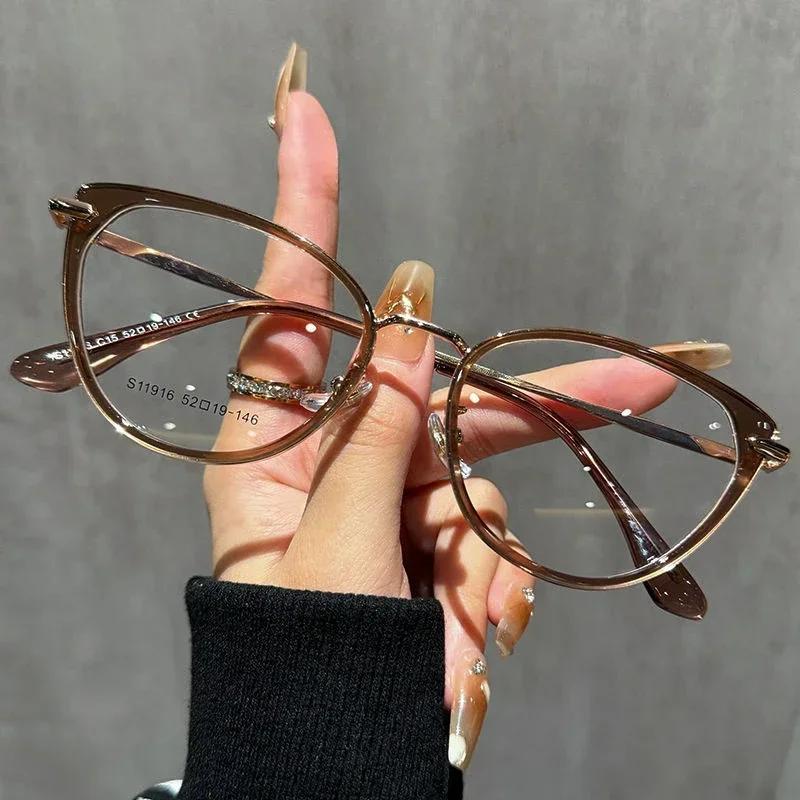 New Trend Cat Eye Reading Glasses Men Women Popular Blue Light Blocking Far Sighted Eyewear Fashion Retro Presbyopia 0+1.0+4.0
