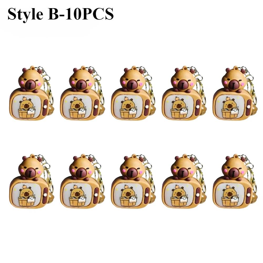 1/3/5/10/20PCS New Light-up Capybara Keychain Creative Lighted Capybara TV Type Bag Charm Children's Birthday Gift Holiday Gift