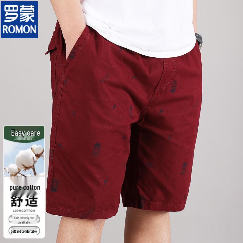 ROMON Men's Cotton Casual Mid-Length Shorts