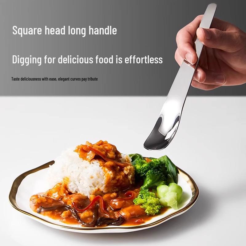 Łyżeczka deserowa ze stali nierdzewnej z długą rączką: Idealny do jogurtu, kawy i lodów, jakość spożywcza.
