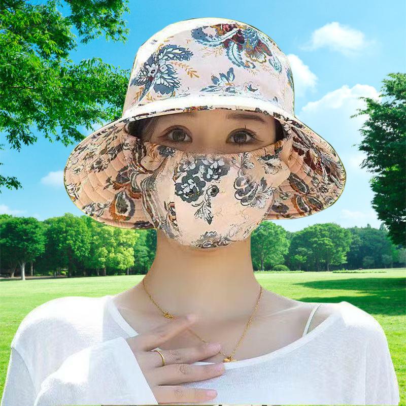 New Hat, Mask Integrated Sunscreen Women's Summer Ultraviolet Face Mask, Outdoor Sun Hat, Sun Hat Women