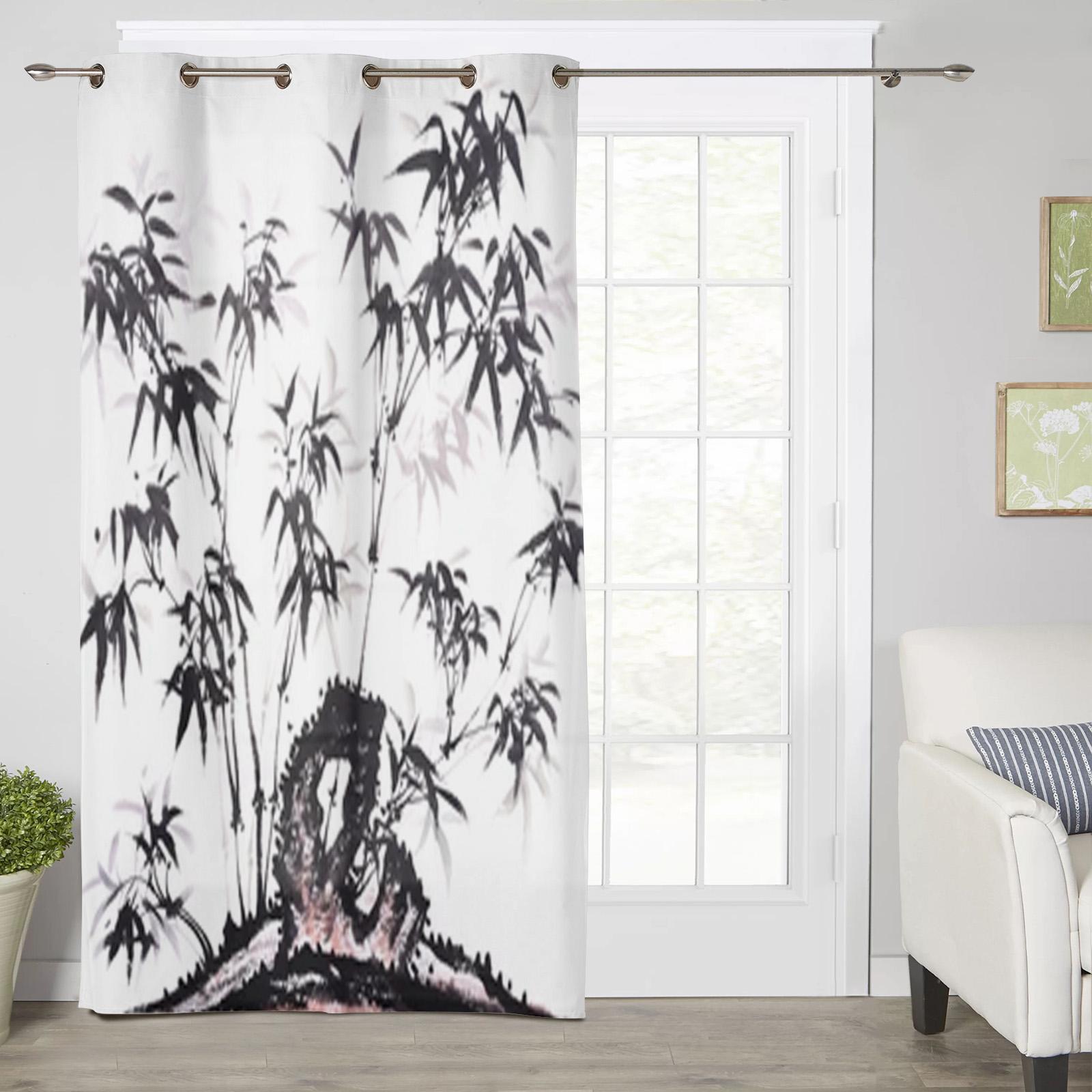 Бамбуковые оконные шторы с традиционной китайской живописью для гостиной — фото 3