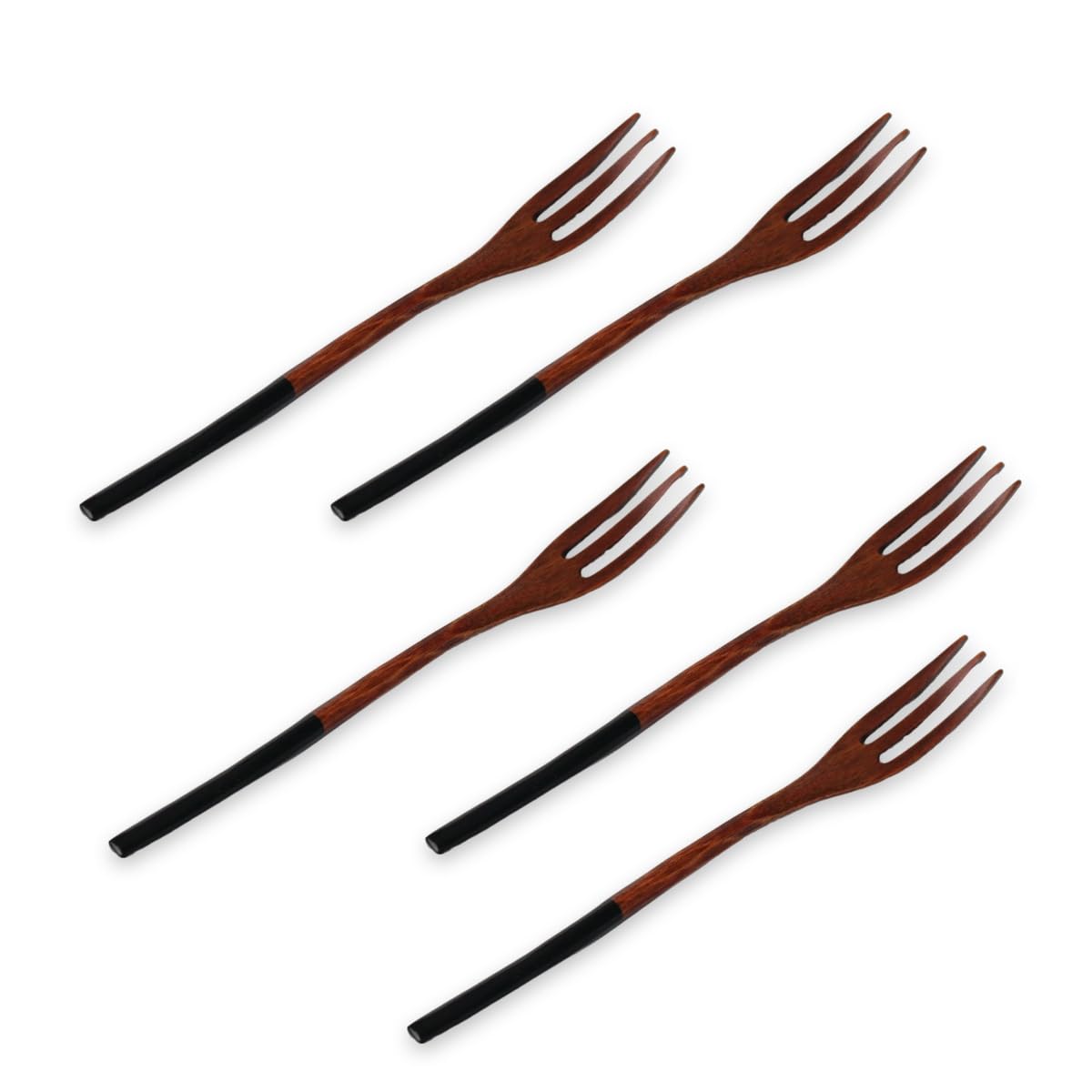 

Wooden Black Set of Current Model J-kitchens Forks, 5, 14x1.5cm,