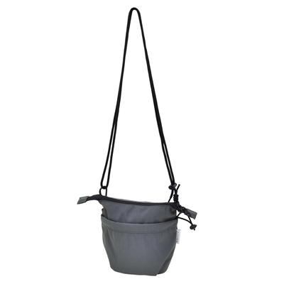 Shoulder Bag with Drawstring Pocket, SDP-30721, Charcoal Gray
