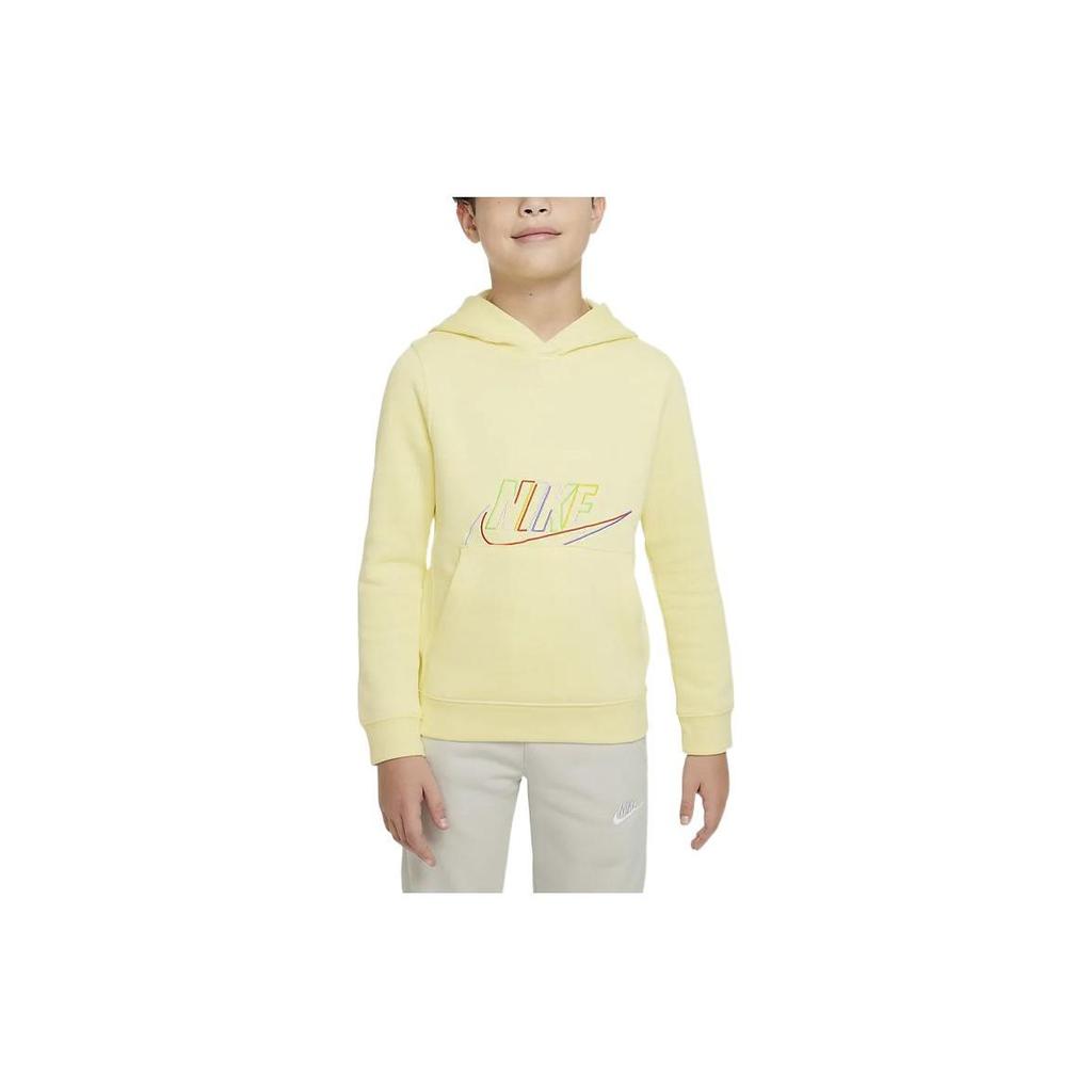 Nike Printed Letter Hooded Long Sleeve Sweatshirt Kids Tops Yellow DX5087706