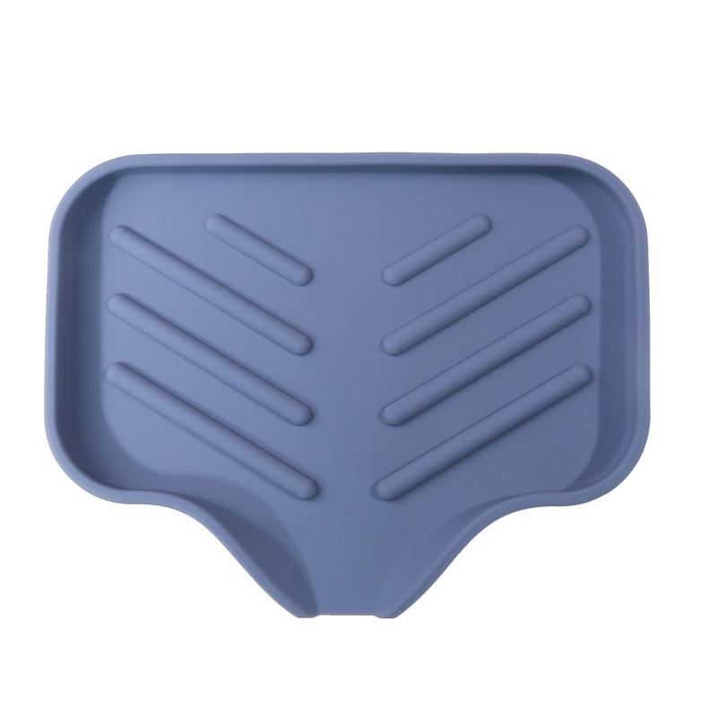 Self Draining Soap Bar Holder Silicone Kitchen Sink Soap Dish Sponge Tray Counter Caddy Organizer for Dish Soap Dispenser