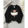 Kids Sweatshirt,Crew Neck Fashion Top, Fun"Butterfly Ballerina Dance " Patterned Sweatshirt, for Everyday Casual Wear, for All Kinds of Daily Outfits