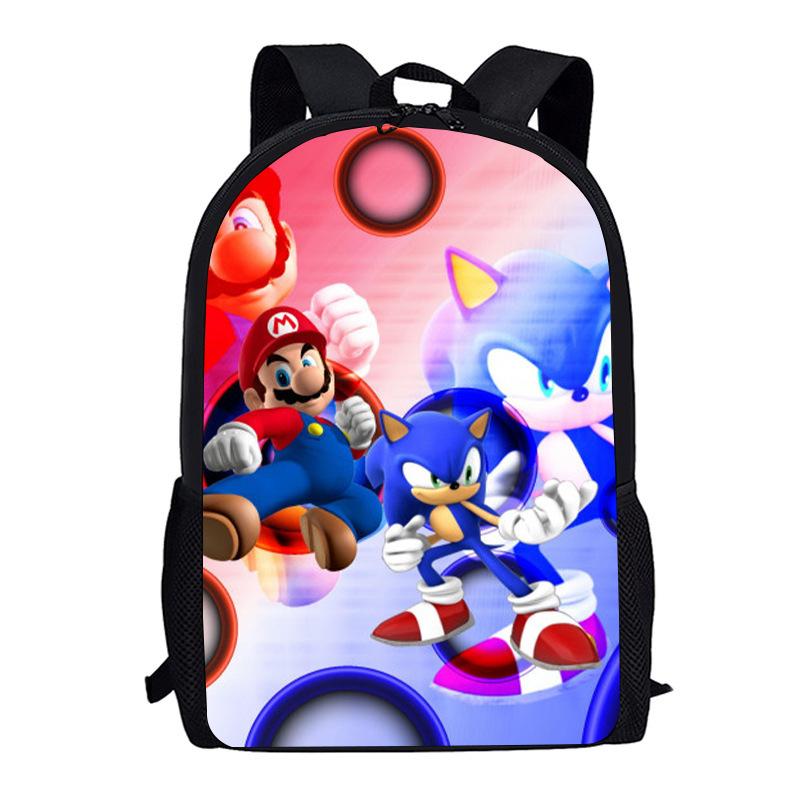 Sonic Kid, Elementary School Bag Children, Animation Cartoon Backpack