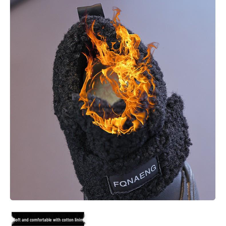 Children's White High-Top Velcro Shoes 2025 - Plus Velvet, Thick Sole