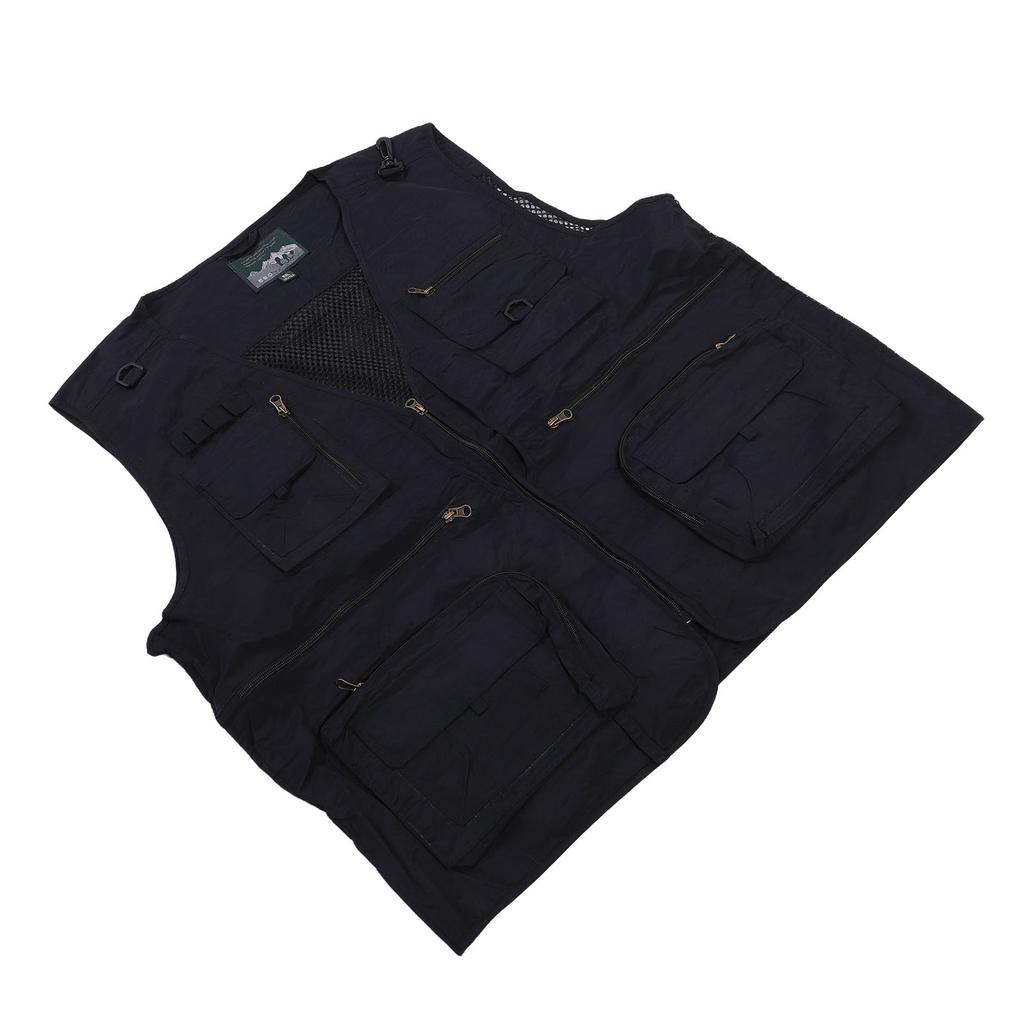 Gilet da Pesca Asciugatura Rapida Multi Tasche Rete Traspirante Safari Foto Cargo Vest per Escursionismo Campeggio