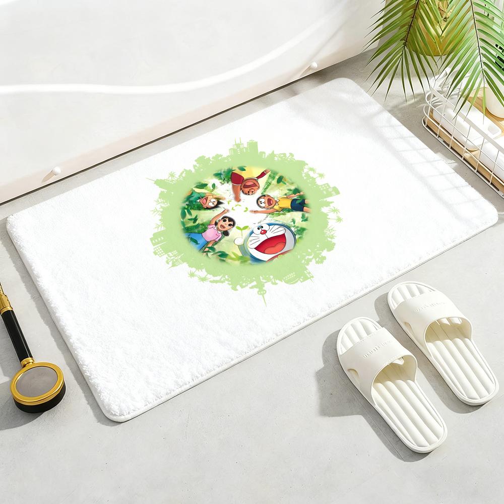 Kwaii Anime D-DoraemonS Floor Mat Soft Thickened Flannel Door Mat Non-Slip Living Room Rug Home Decor