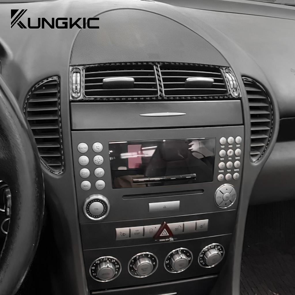 Voor Mercedes Benz SLK R171 2004 2005 2006 2007 2008 2009 2010 Centrale Luchtuitlaat Accessoires Echte Zachte Koolstofvezel Siersticker