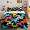 Colorful Geometric Three-Piece Set Design Kid'S And Adults' Bedroom Decor, Exquisite Three-Piece Bedding Set Gift
