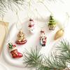 9 Pcs Christmas Ornaments Mini Resin Bear Tree Snowman Santa Xmas Tree Hanging Decoration for Winter Home Party Decor