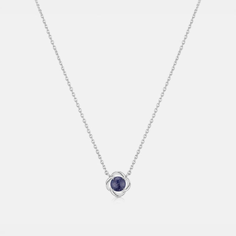 METROCITY JEWELRY La Rosa Sterling Silver White Necklace A253SN1462WPF