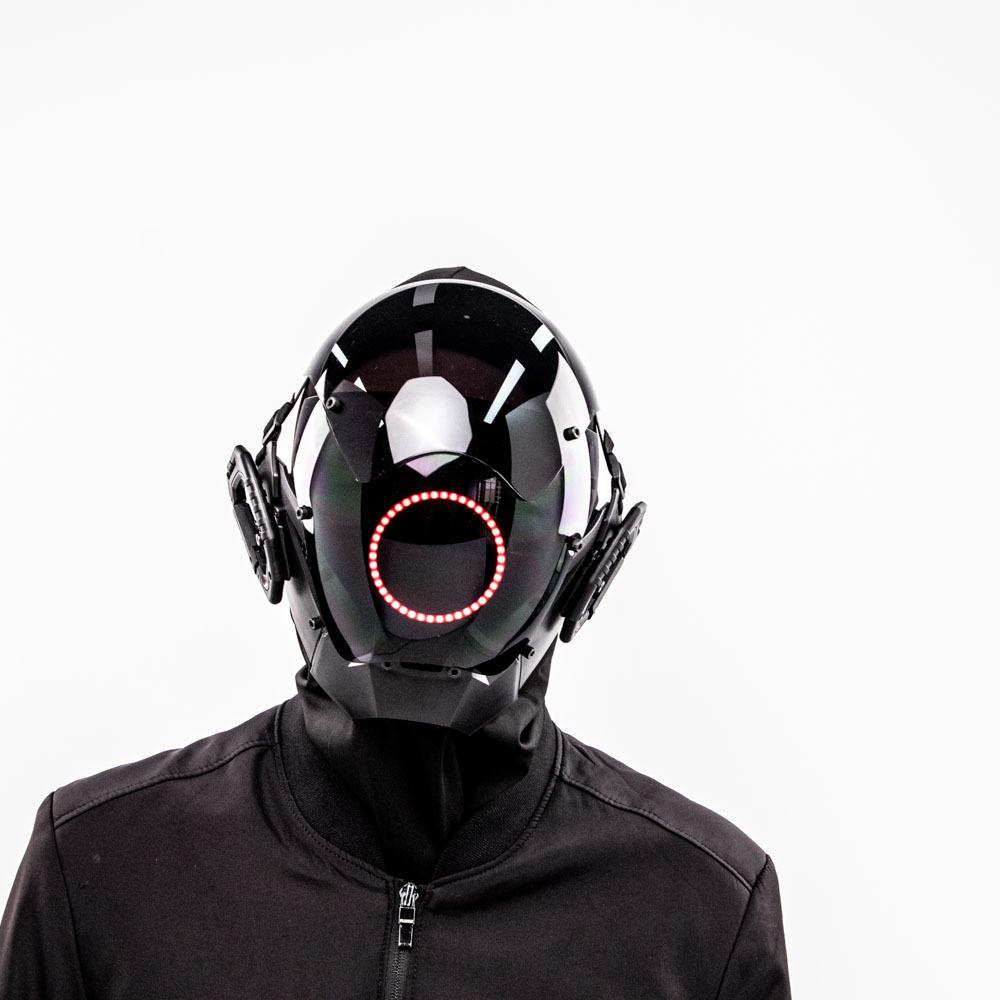 Cyberpunk Halloween Spīdoša Robota Maska –