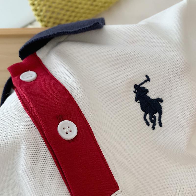 Boys' Cartoon White Polo Shirt - Short-Sleeved Summer Top with Lapel for a Handsome Look, Perfect for Graduation Photos