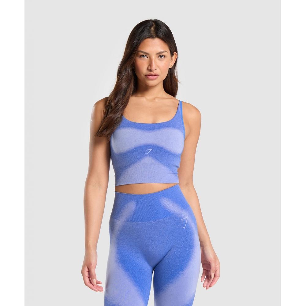 

GYMSHARK Blur Бесшовная майка Ирис Синяя пудра Сиреневый B9A1S UCVV XS