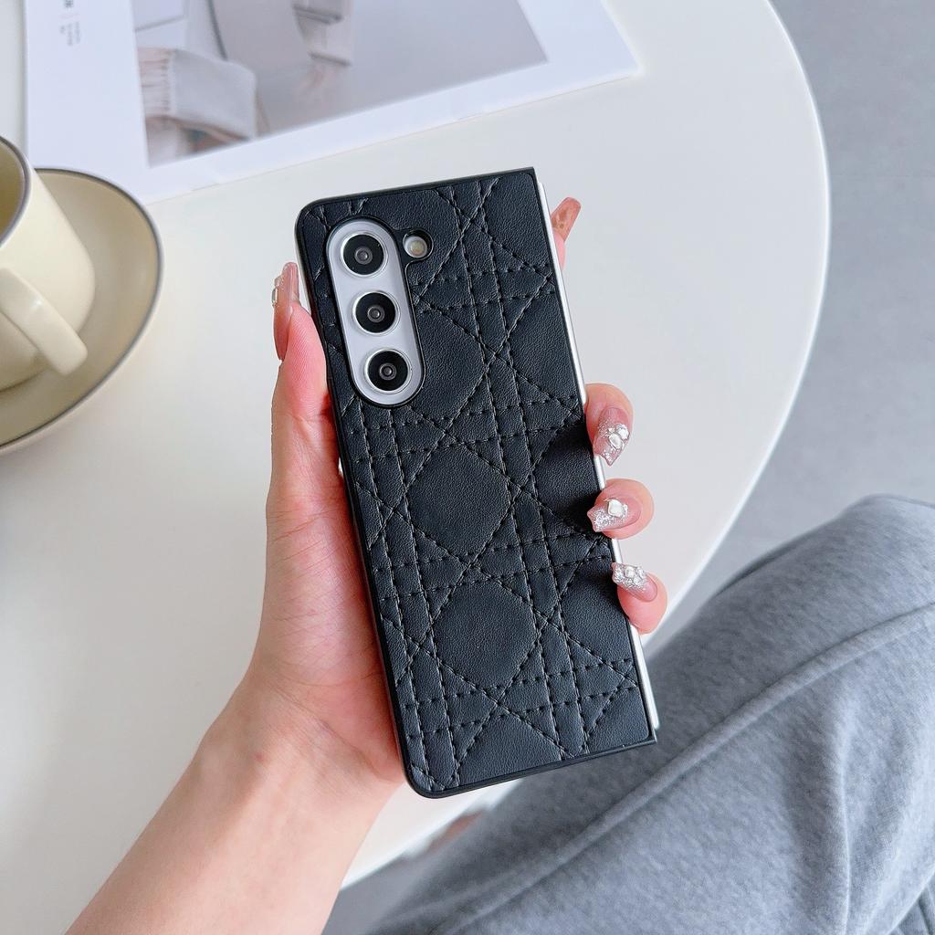 For Samsung Galaxy Z Fold6 5G Case Two-Piece Leather Coated PC Phone Cover Stitching Pattern