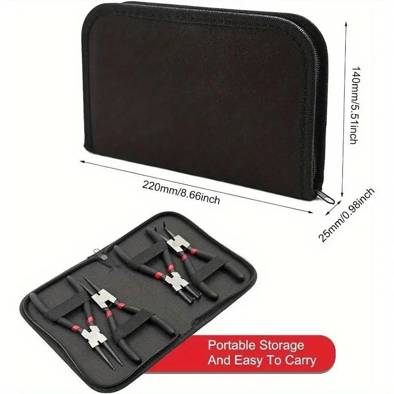 4PCS 7" Professional Circlip Plier Set Multifunctional Universal Portable Repair Pliers for Electrician Household Use