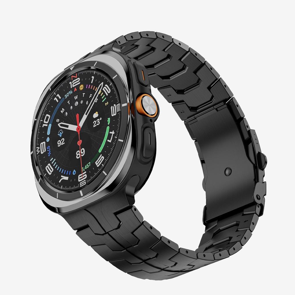 Titanium Orange Metal Band For Samsung Galaxy Watch Ultra 47mm 2025 Stainless Steel Metal Bracelet For GALAXY ultra 7 47MM Strap