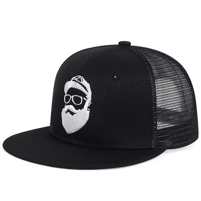 Unisex Old Man Embroidery Hip-hop Net Hats Spring Summer Adjustable Casual Snapback Baseball Caps Outdoor Sunscreen Hat