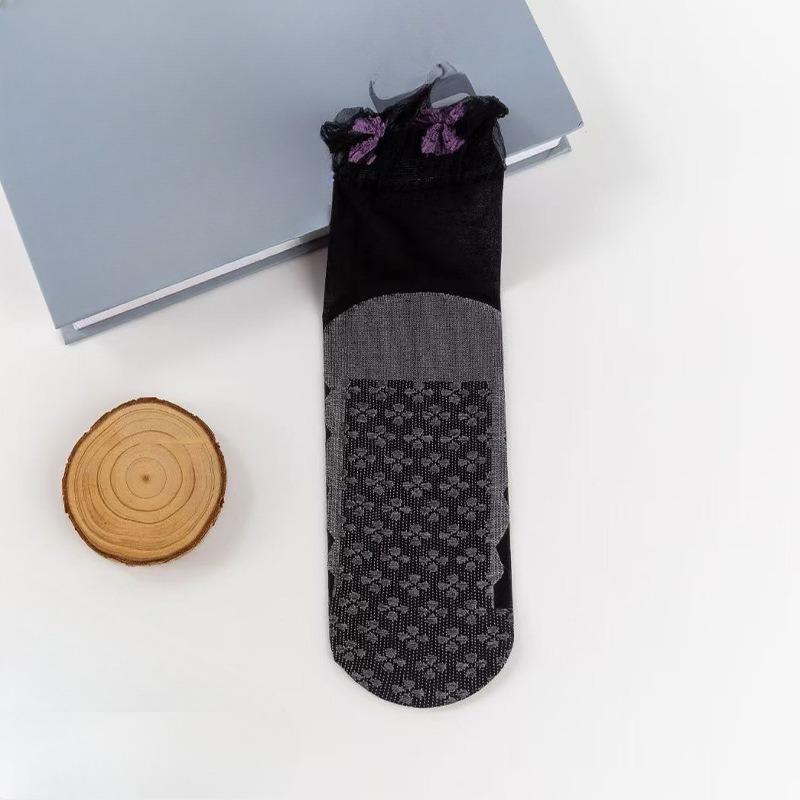 10 Pairs of Female Spring and Summer Thin Loose Lace Lace Breathable Non Slip Moon Socks