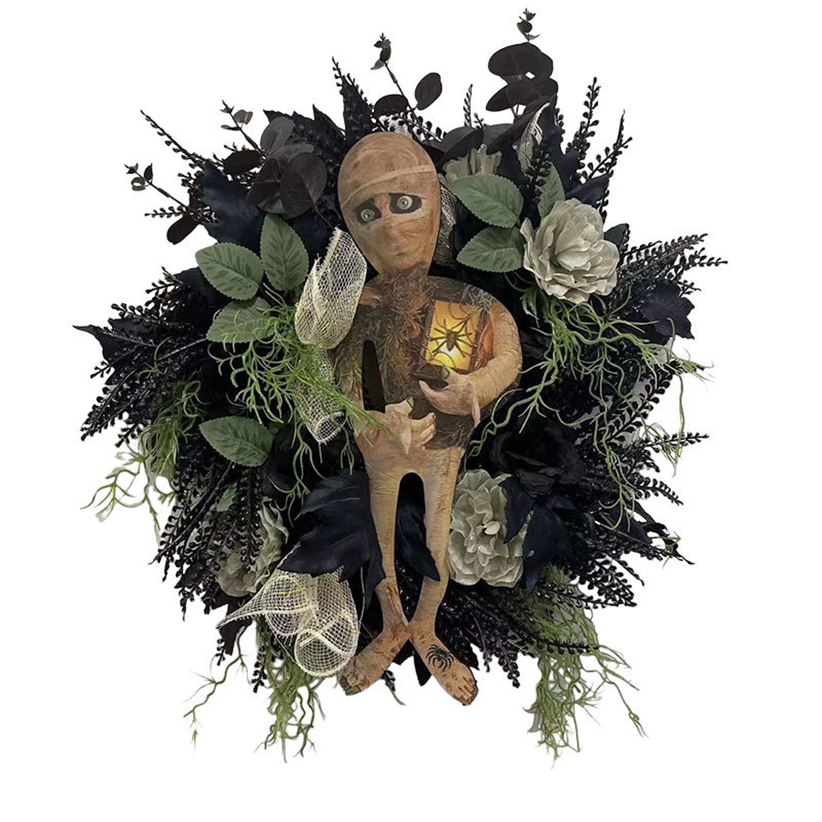 

Halloween Mummy Horror Wreath Decoration Festival Party Horror Atmosphere Door And Window Wreath Decoration One Size жёлтый
