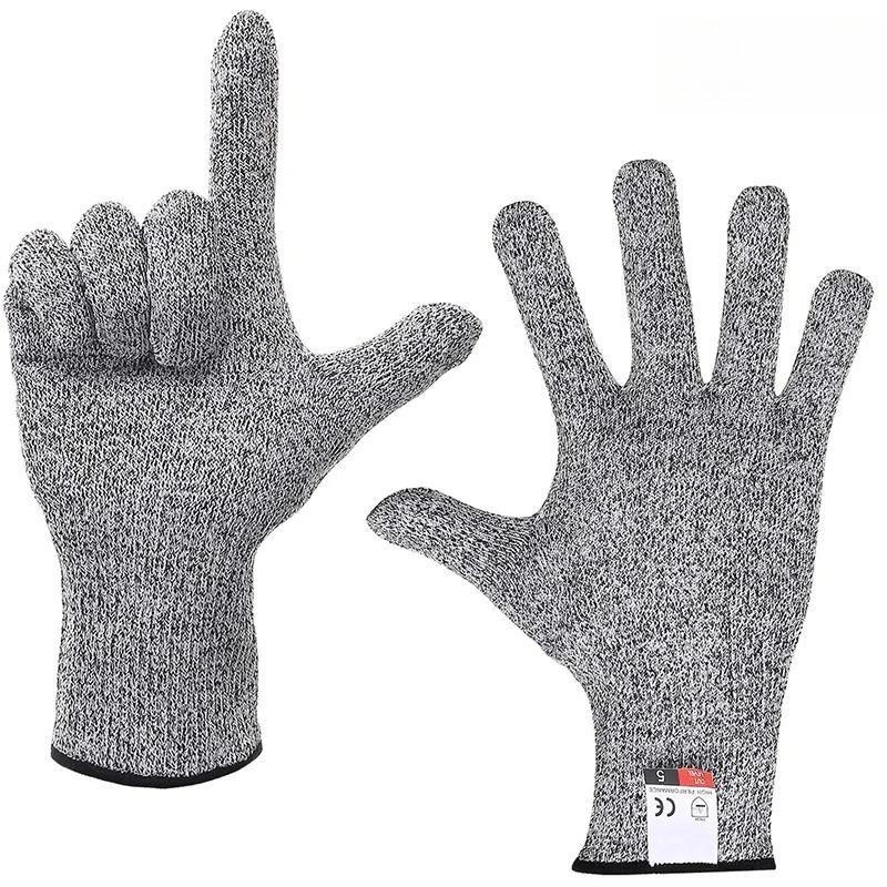 Level 5 HPPE Anti-Cut Gloves Kitchen Gardening Anti-Cut Knitted Gloves Anti-Thorn Wear-Resistant Glass Building Cutting Gloves