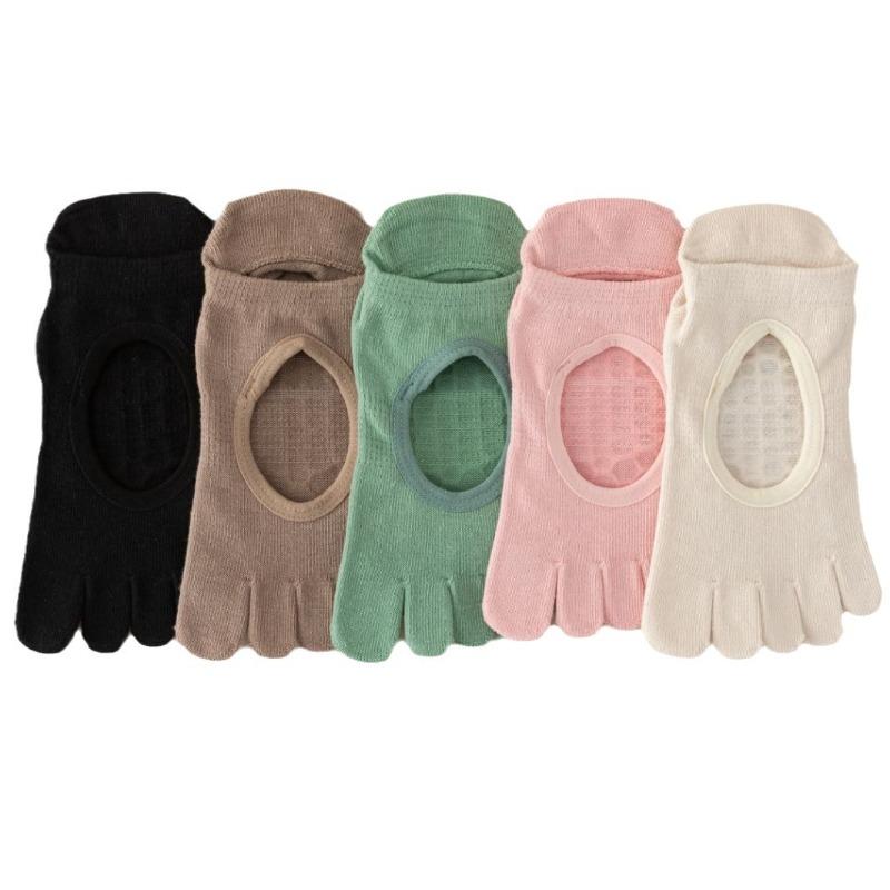 Children's Summer and Spring Absorbent and Anti-slip Five-finger Yoga Socks for Plazi Training and Fitness. Pure Cotton Floor Socks.