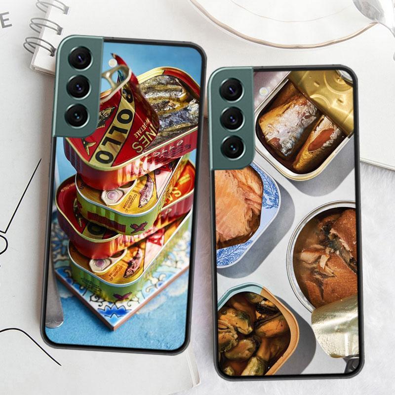Sardines Canned Phone Case For Samsung Galaxy S22 S25 Ultra S21 S10 Plus S26 Edge S20 S23 S24 FE Cover Silicone Soft TPU Cle