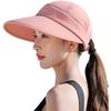 Women'S Sun Protection Hat Uv Protection Beach Sun Hat Cycling Windproof Hat Empty Top Removable Sun Hat Big Brim